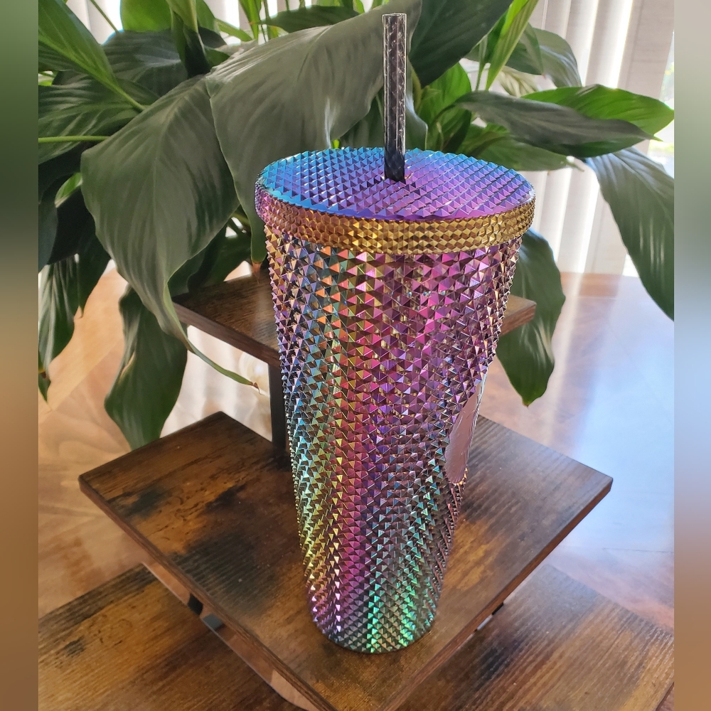 Starbucks Oil Slick Rainbow Iridescent Studded Tumbler 24 oz - Picture 7 of 9